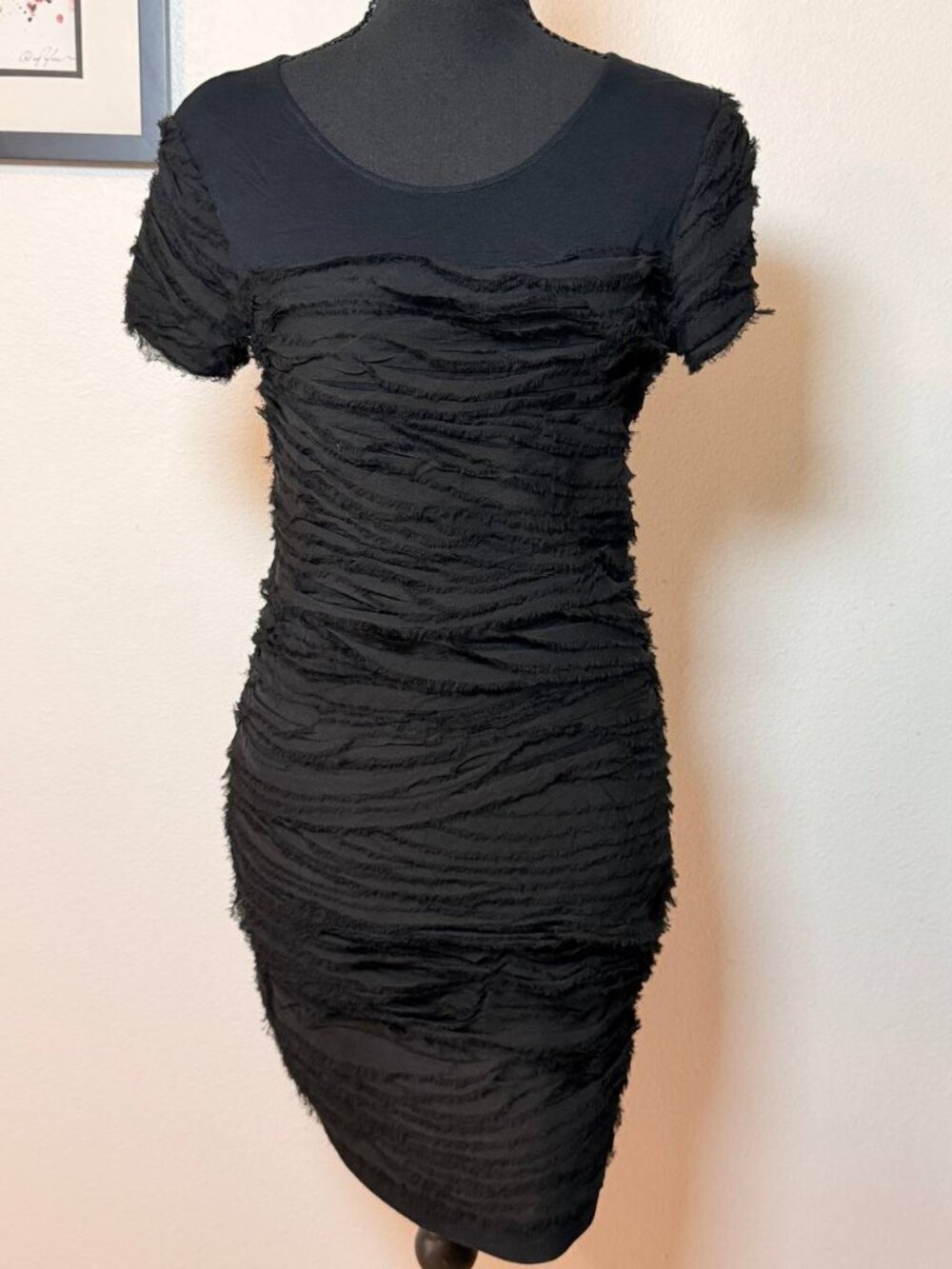 Diane Von Furstenberg Noelle Mini Fringe Silk Dress M Edgy Glam Cocktail LBD